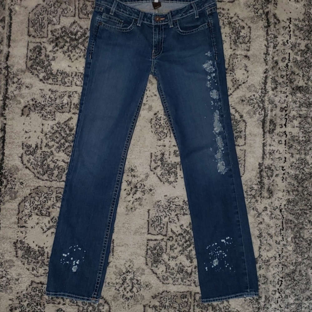 EUC♡ DOV DESTROYED STRAIGHT JEANS(LONG)